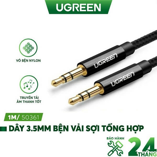 Cáp AV Aux Dài 2m Ugreen 2 Đầu 3.5mm Cao Cấp